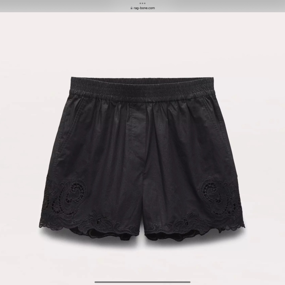 Emma Lace-Trim Poplin Shorts
